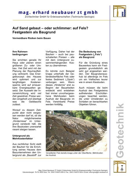 Auf Sand Gebaut Oder Schlimmer Auf Fels Festgestein Als