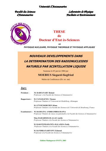 THESE de Docteur d'Etat ès-Sciences - Thèses malgaches en ligne