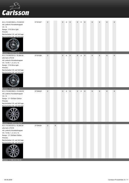 E-Klasse T-Modell (S 211) Produkt Art.-Nr Basis FIT ... - Carlsson