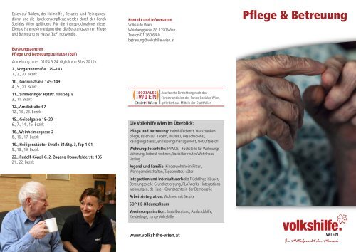 Pflege & Betreuung - bei der Volkshilfe Wien