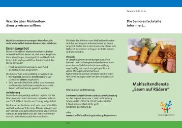 Mahlzeitendienste/Essen auf Rädern - Landkreis Günzburg