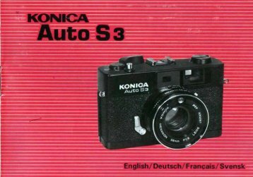 Konica Auto S3 manual,5.9Mb,pdf - The Camera Site