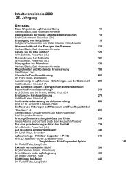 Inhaltsverzeichnis 2000 -25. Jahrgang- Kernobst