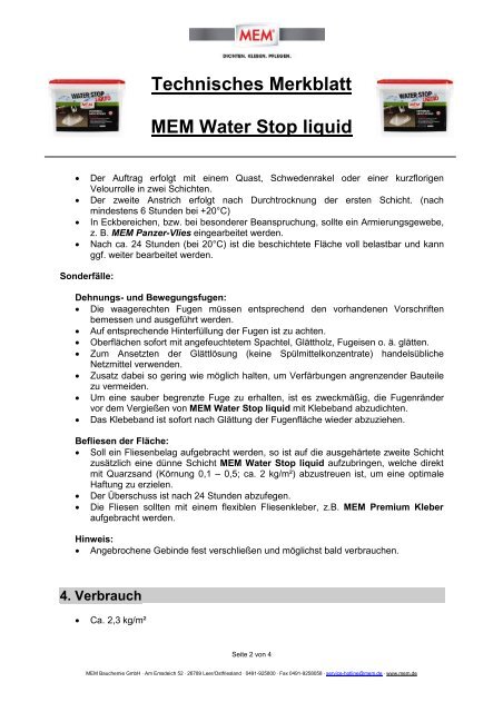 TM Water Stop -liquid- - MEM Bauchemie GmbH