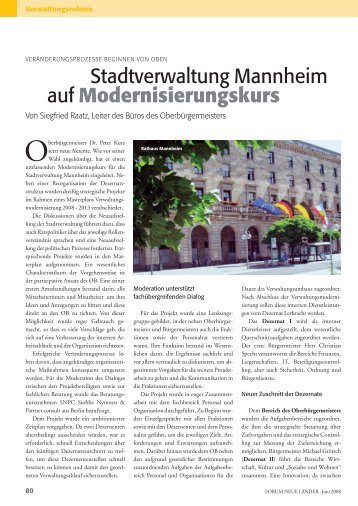 Stadtverwaltung Mannheim auf Modernisierungskurs - SNPC