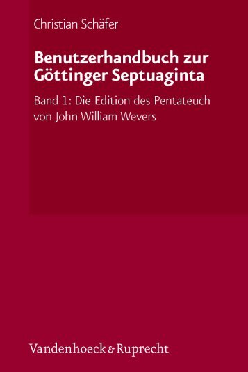 Benutzerhandbuch zur Göttinger Septuaginta - Vandenhoeck ...