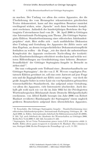 Benutzerhandbuch zur Göttinger Septuaginta - Vandenhoeck ...