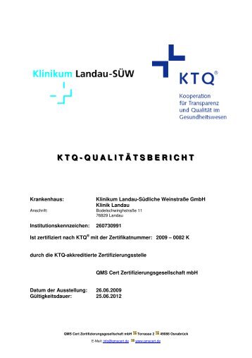KTQ-Qualitätsberich Klinik Landau