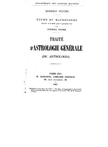 Robert Fludd - Traité D'Astrologie Générale - Astrologia Medieval
