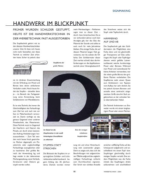 HANDWERK IM BLICKPUNKT - Werbetechnik.de