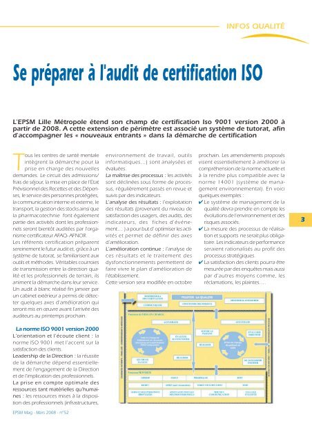 Edito 2 Se préparer à l'audit de certification ISO 3 - EPSM Lille ...