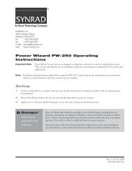 SYNRAD Power Wizard PW-250 Operating Instructions - Synrad, Inc.
