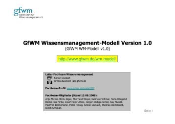 GfWM-Wissensmanagement-Modell Version 1.0