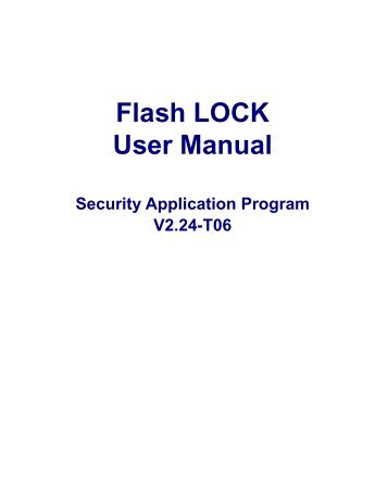 Flash LOCK User Manual - TDK