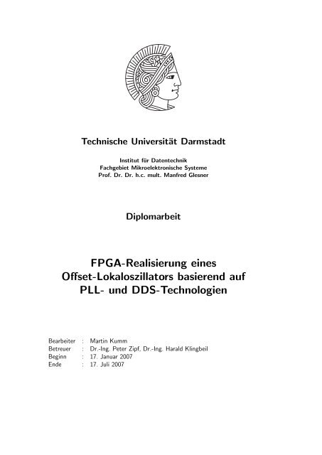 Diplomarbeit - Eingebettete Systeme - Technische Universität ...