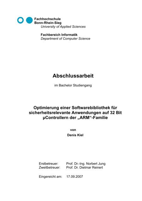 Optimierung einer Softwarebibliothek für sicherheitsrelevante