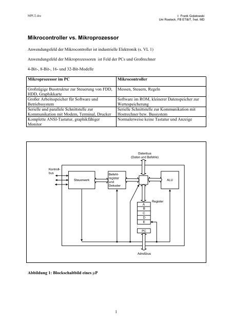 Mikrocontroller Vs Mikroprozessor - 