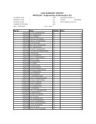 CAM SUMMARY REPORT MPZ5230 - Engineering mathematics III