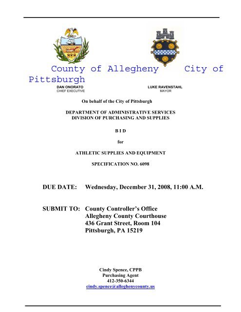 County of Allegheny City of Pittsburgh