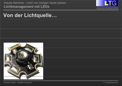 Lichtmanagement mit LEDs - Lichttechnische Gesellschaft Österreichs