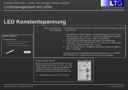 Lichtmanagement mit LEDs - Lichttechnische Gesellschaft Österreichs