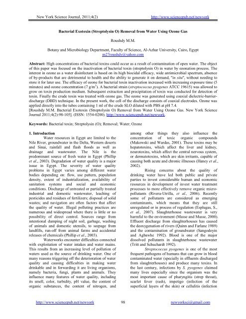 Bacterial Exotoxin (Streptolysin O) Removal from Water Using