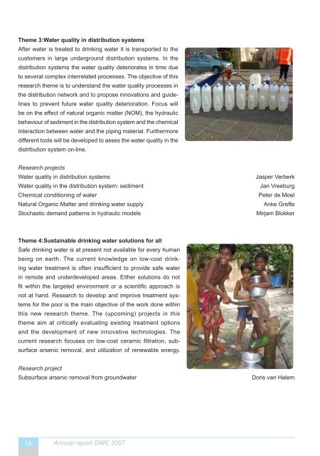 Annual report Chair on Drinking Water Engineering 2007 - TU Delft