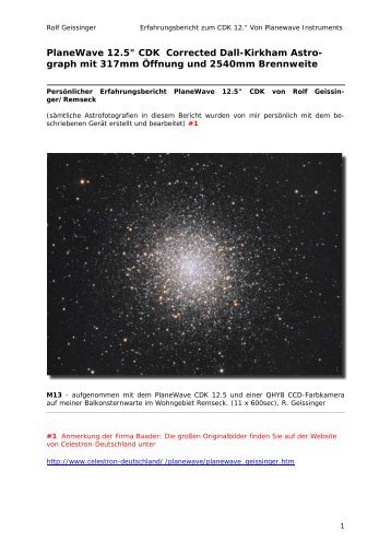 dieses Berichtes als pdf-file. - Baader Planetarium