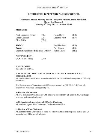 MAY(AM) - Rotherfield Peppard Parish Council