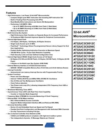 AT32UC3C datasheet