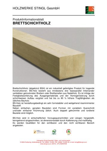 BRETTSCHICHTHOLZ - Stingl.at