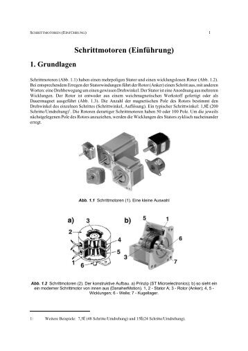 Schrittmotoren (Einführung) - zu PCs und Mikrocontrollern