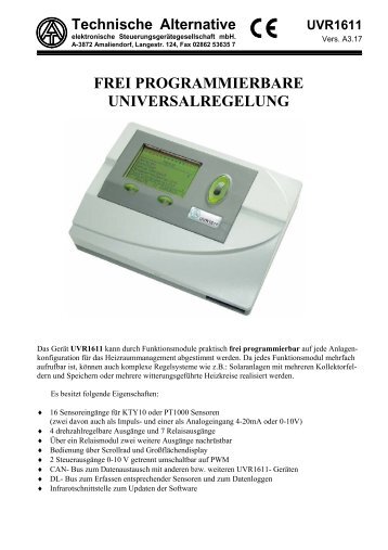 UVR1611-A3.17.pdf - Energietec.eu, Thomas Reger