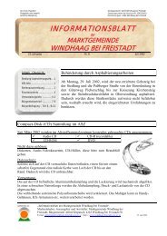 INFORMATIONSBLATT - Windhaag bei Freistadt