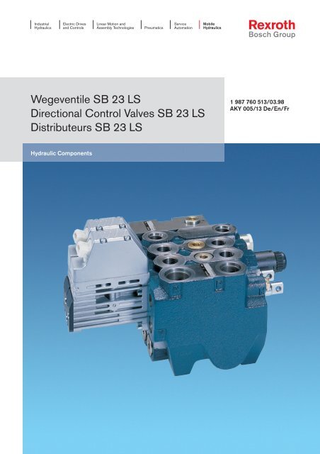 Wegeventile Sb 23 Ls Directional Control Valves Bosch Rexroth