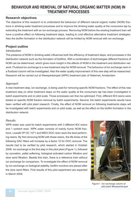 Annual report Chair on Drinking Water Engineering 2008 - TU Delft