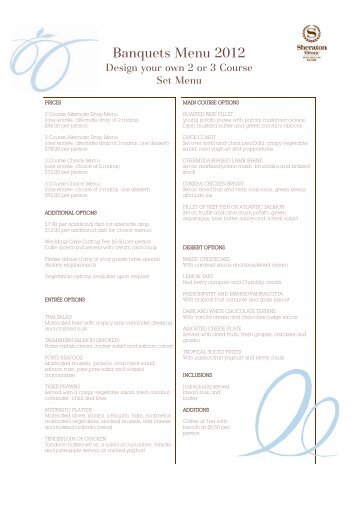 Banquet Menu Template 2012.2013 - Starwood Hotels & Resorts