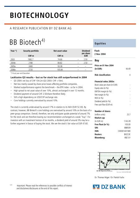 BIOTECHNOLOGY BB Biotech4)