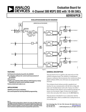 AD9959/PCB Evaluation Board for 4-Channel 500 ... - Analog Devices