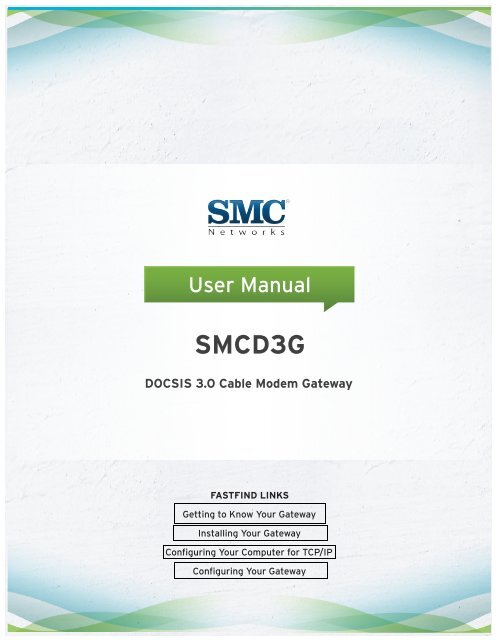 SMCD3G Cable Modem Gateway User Manual