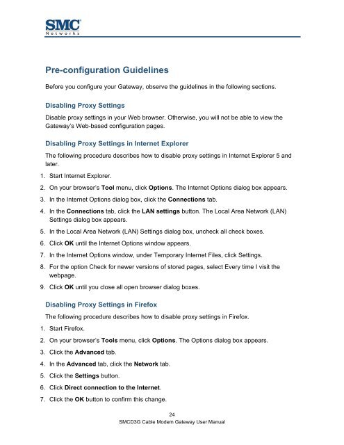 SMCD3G Cable Modem Gateway User Manual