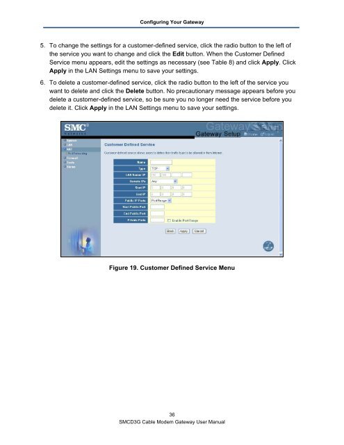 SMCD3G Cable Modem Gateway User Manual