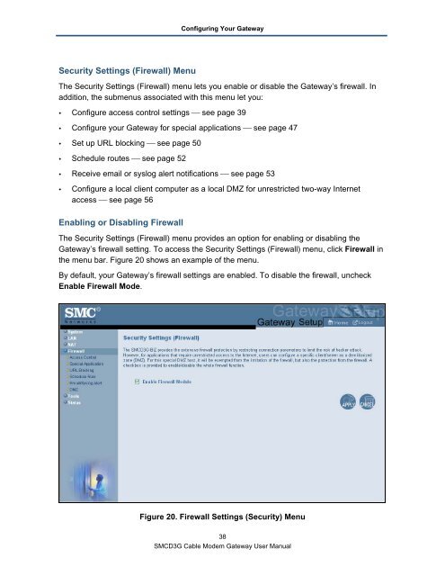 SMCD3G Cable Modem Gateway User Manual