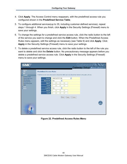 SMCD3G Cable Modem Gateway User Manual