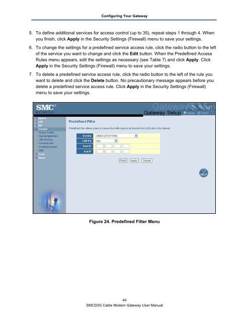 SMCD3G Cable Modem Gateway User Manual