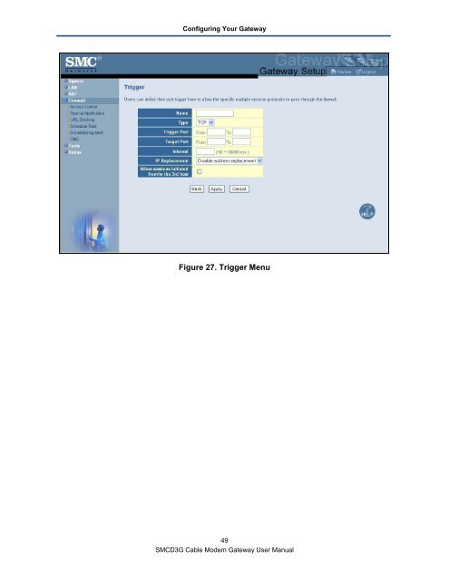 SMCD3G Cable Modem Gateway User Manual