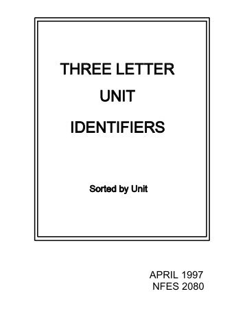 APRIL 1997 NFES 2080 - National Wildfire Coordinating Group