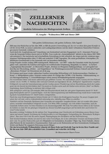 ZEILLERNER NACHRICHTEN - Marktgemeinde Zeillern