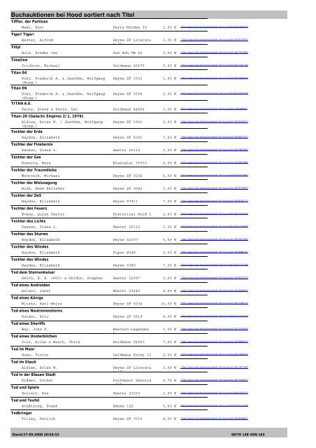 Buchauktionen bei Hood sortiert nach Titel - dracomww bei Hood.de