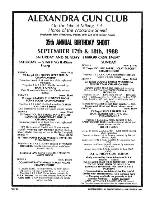 september 1988 - Australian Clay Target Association